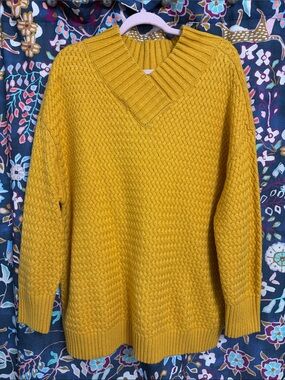 Talbots V‑Neck Chunky Knit Sweater